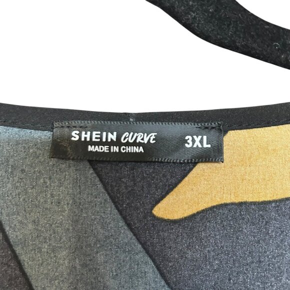 Shein Curve Artsy Long Sleeve Peplum Blouse Plus Size 3XL - Picture 4 of 5